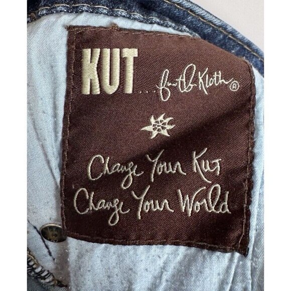 KUT FROM THE KLOTH WOMENS SO LOW JEANS SIZE 8 BOOTCUT FLARE 5 Pocket Embroidered - Picture 5 of 13